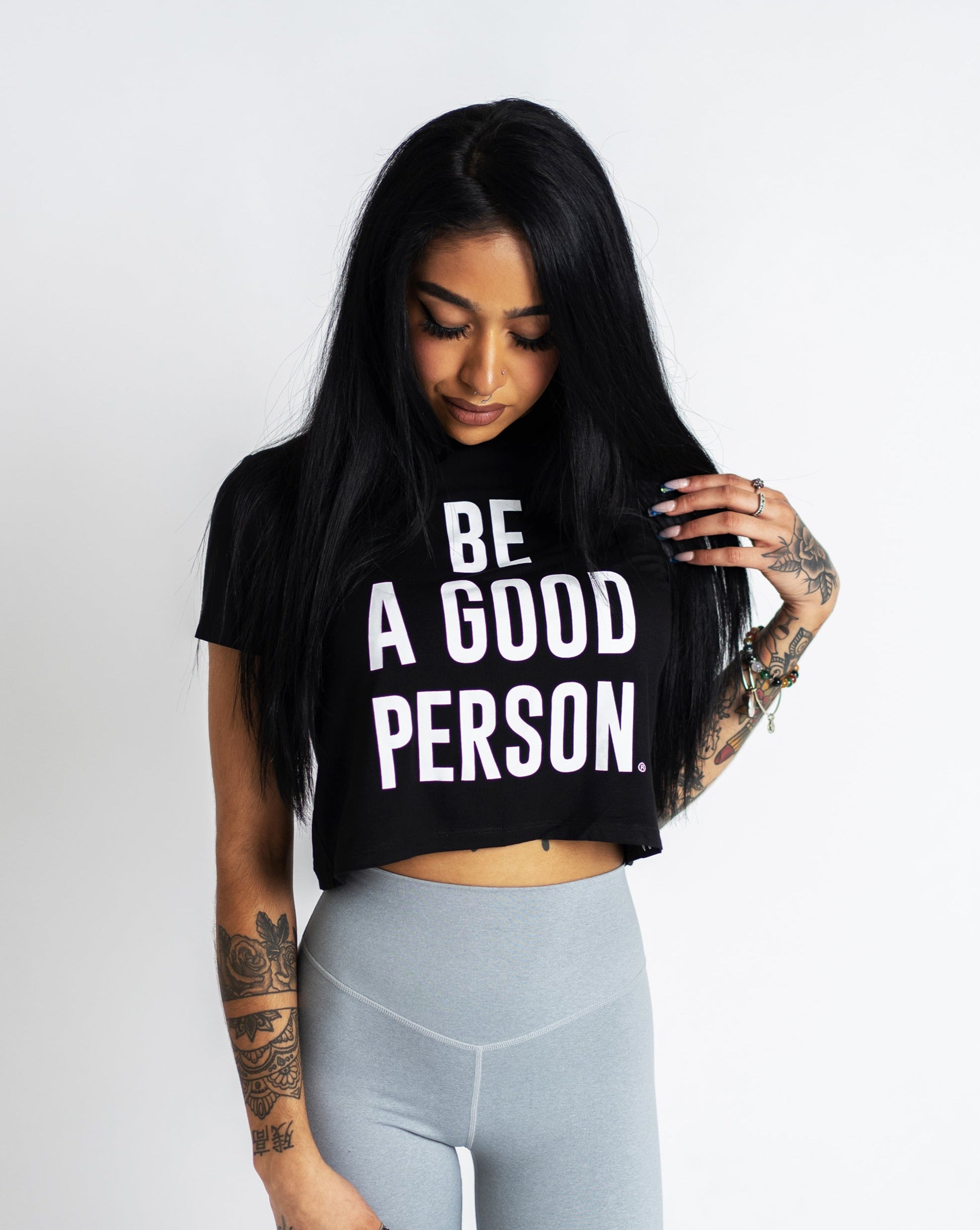 Black Signature Crop - Women's  Be a good person – Be A Good Person