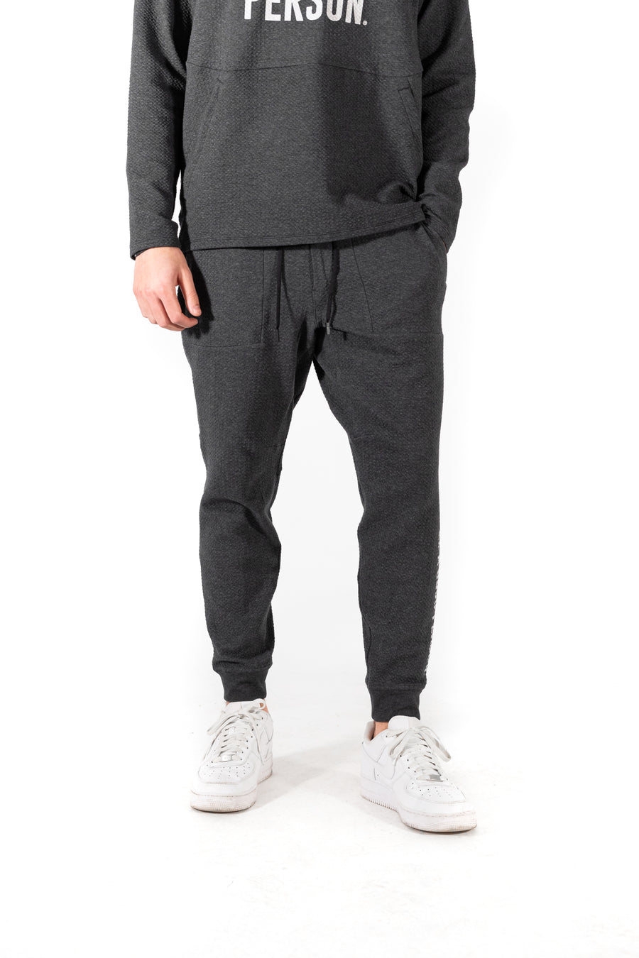 At Ease Textured Double Knit Jogger - Heathered Black/Black - lululemon // BE A GOOD PERSON