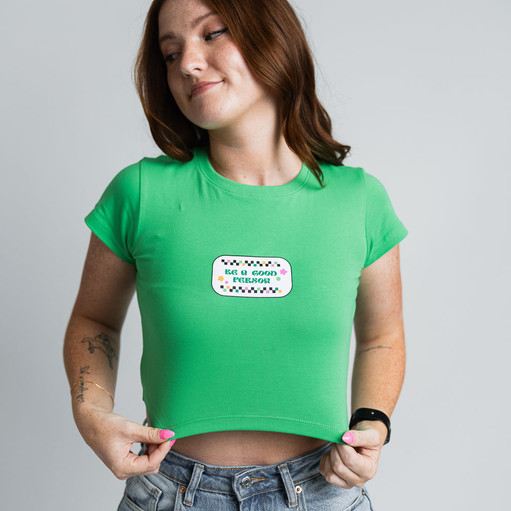 Good Gardens Baby Tee - Spearmint Green – Be A Good Person