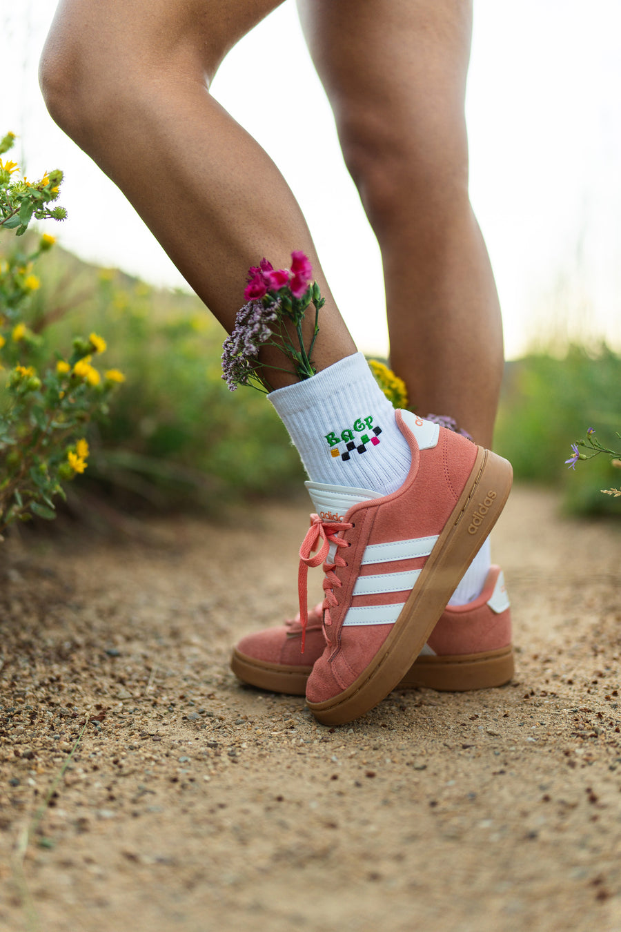 Good Gardens Half Crew Socks - White