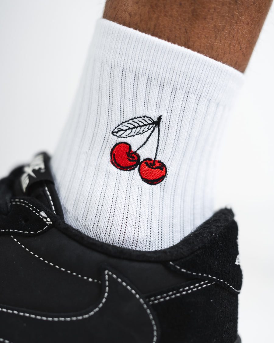 University Collection Cherry Half-Crew Socks