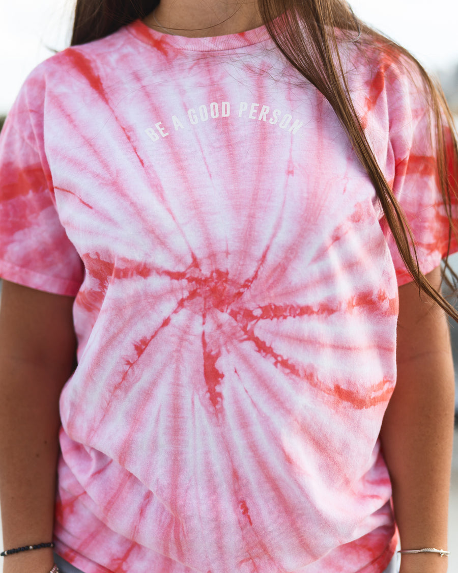 Bridged Tie-Dye T-Shirt - Coral