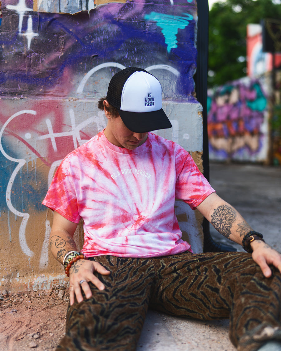 Bridged Tie-Dye T-Shirt - Coral