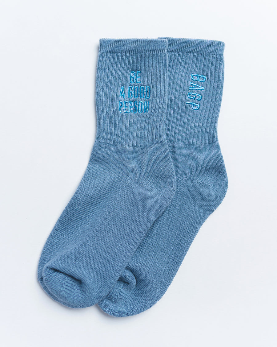 Basic Half Crew Socks - Steel Blue