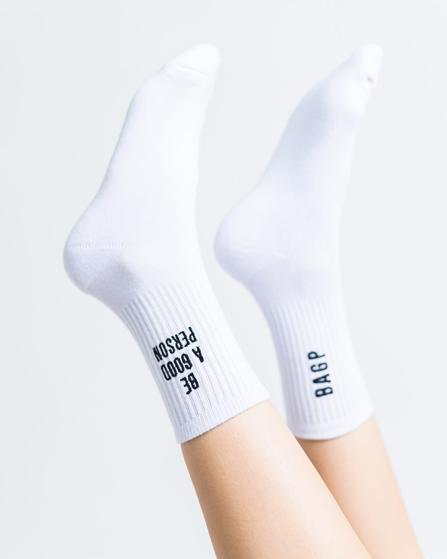 Basic Half Crew Socks - White