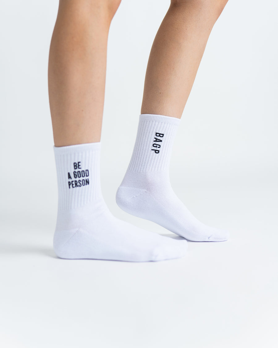 Half Crew Socks - White