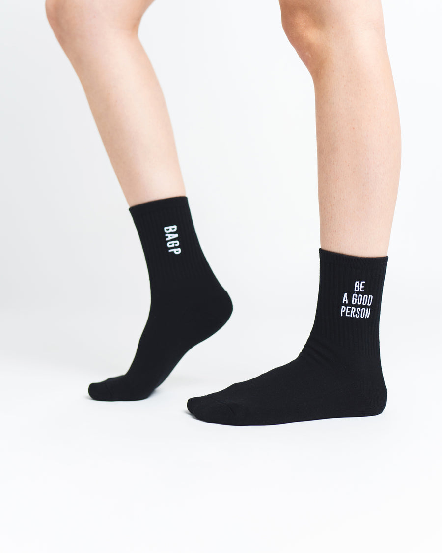 Basic Half Crew Socks - Black