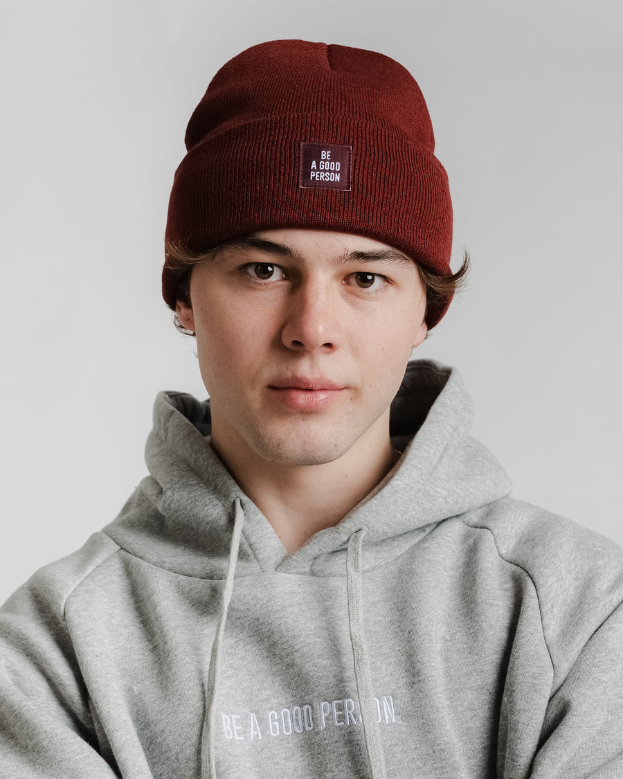 Signature Patch Beanie - Burgundy