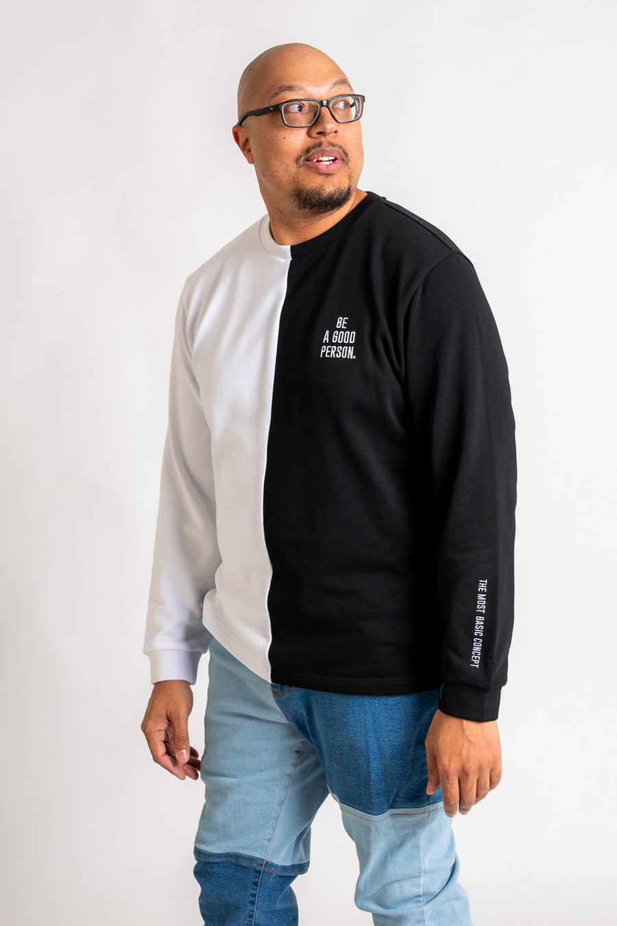 French Terry Long Sleeve - Black/White