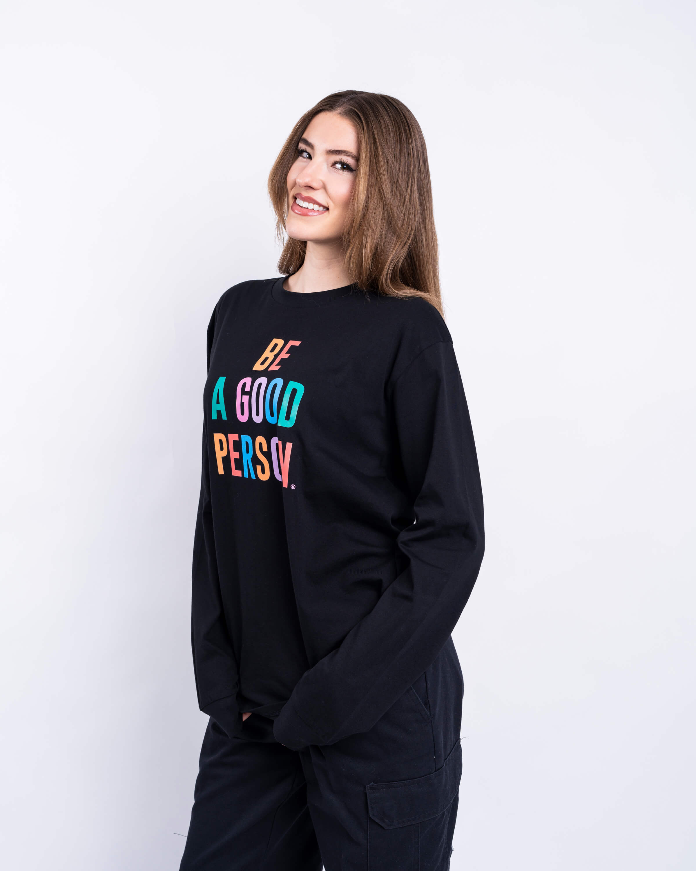 Signature Long Sleeve - Black Color Spectrum – Be A Good Person