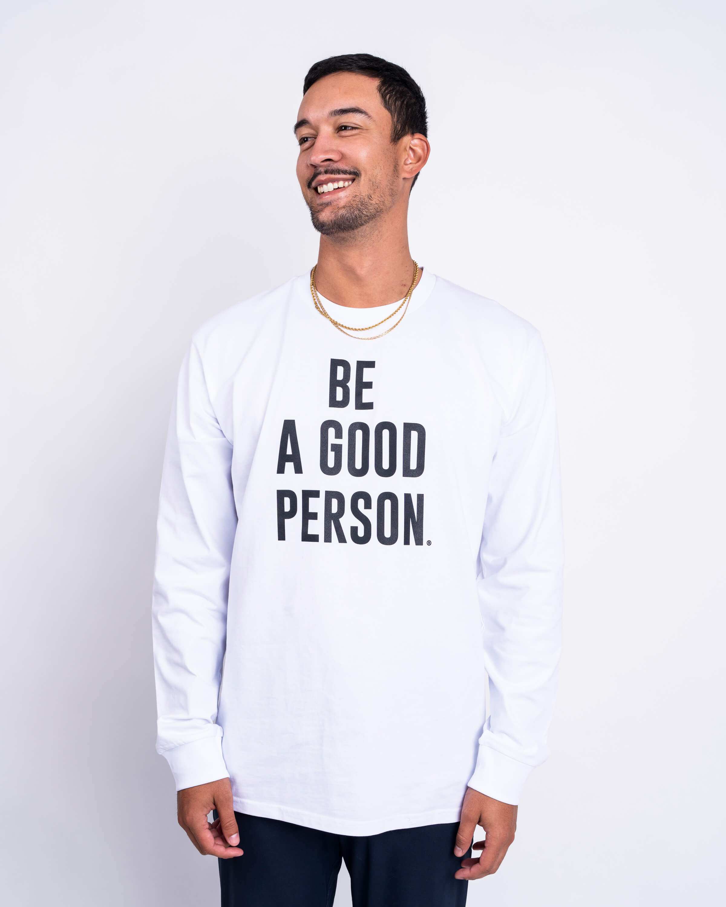 Signature Long Sleeve - White – Be A Good Person