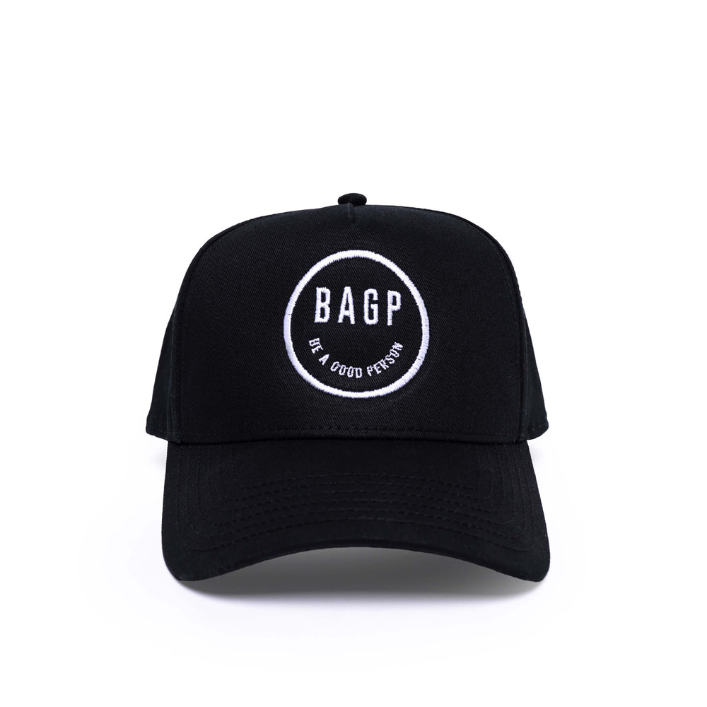 Smiley 5 Panel Hat - Black