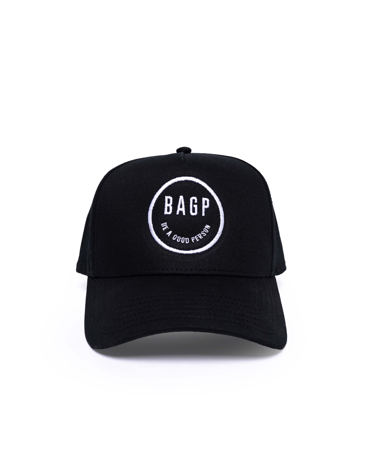 Smiley 5 Panel Hat - Black