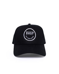 Smiley 5 Panel Hat - Black