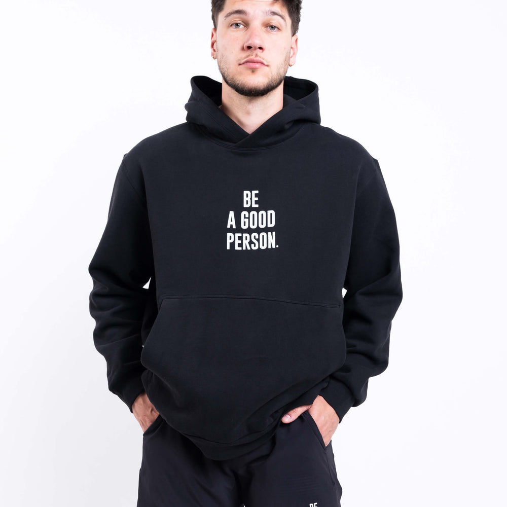 
                      
                        Steady State Pullover Hoodie - Black - lululemon // BE A GOOD PERSON *Pre-Order*
                      
                    