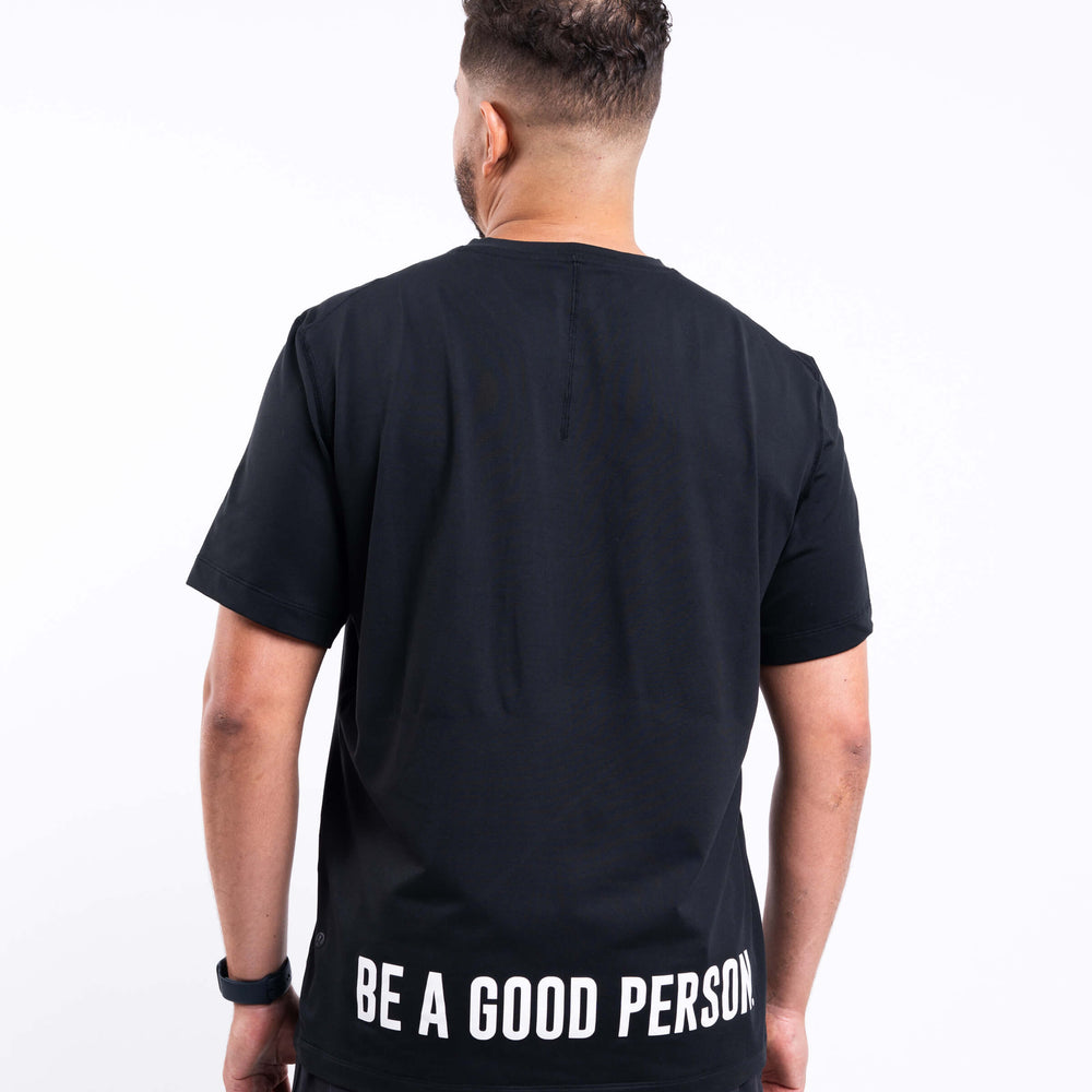 
                      
                        Men's Soft Jersey Short-Sleeve Shirt - Black - lululemon // BE A GOOD PERSON *Pre-Order*
                      
                    