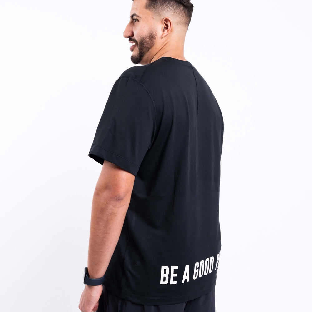 
                      
                        Men's Soft Jersey Short-Sleeve Shirt - Black - lululemon // BE A GOOD PERSON *Pre-Order*
                      
                    