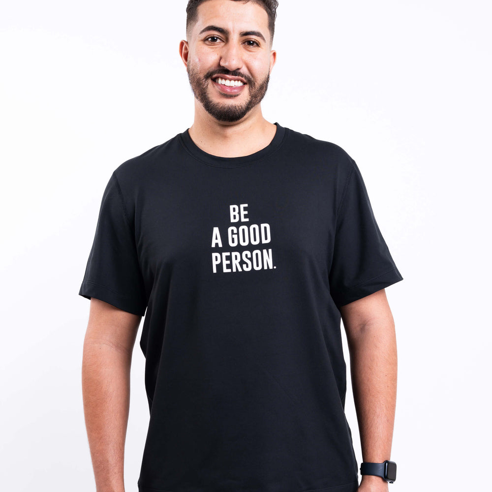 
                      
                        Men's Soft Jersey Short-Sleeve Shirt - Black - lululemon // BE A GOOD PERSON *Pre-Order*
                      
                    