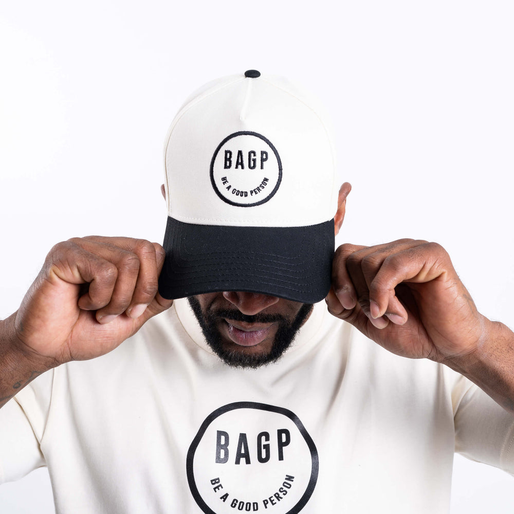 
                      
                        Smiley 5 Panel Hat - Cream/Black
                      
                    