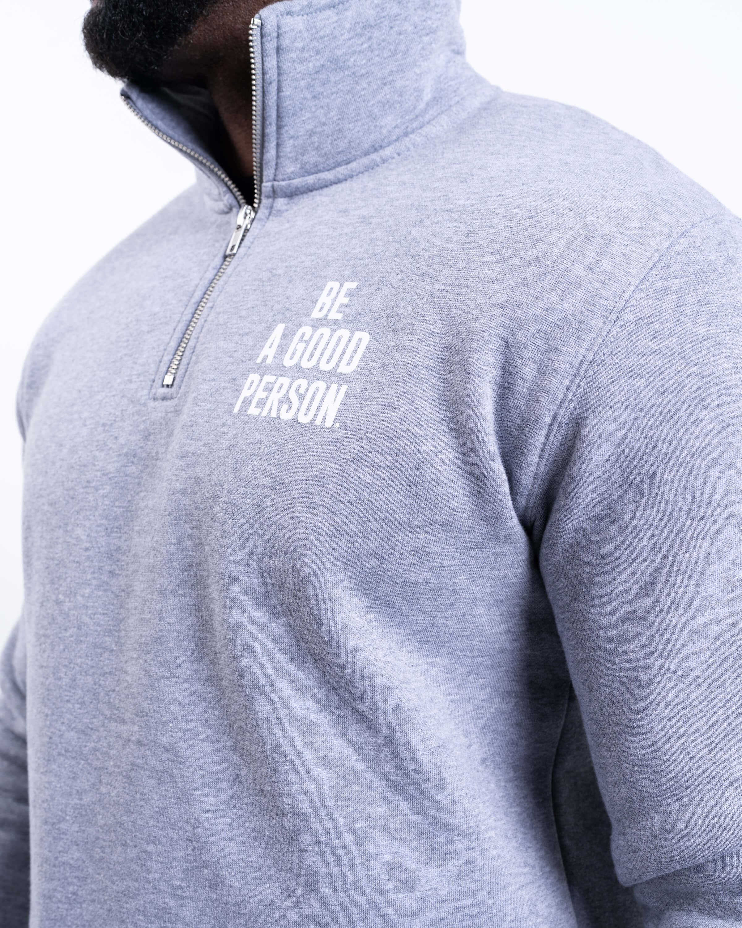 Signature 1/4 Zip - Grey – Be A Good Person
