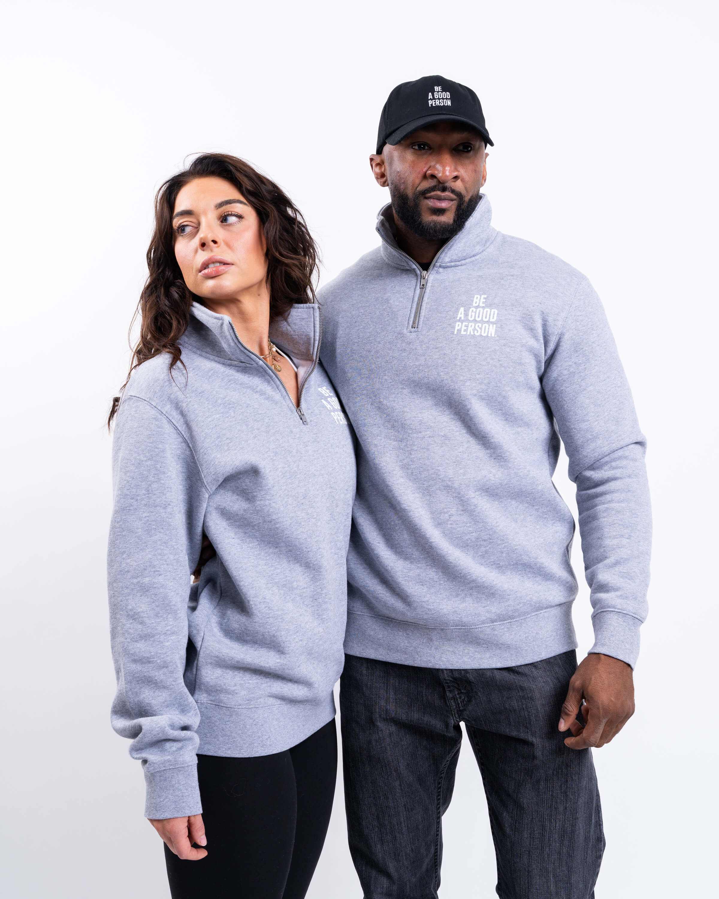 Signature 1/4 Zip - Grey – Be A Good Person