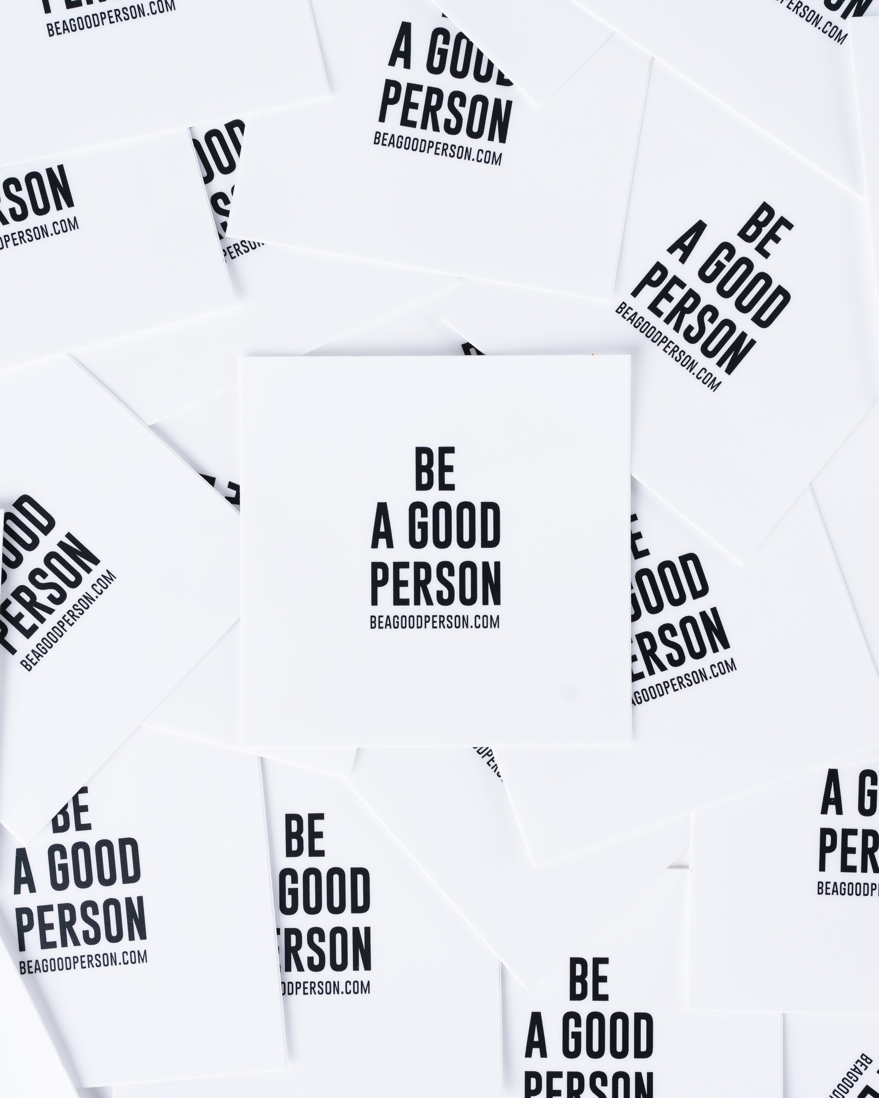 Signature Stickers - White (4 Pack) β Be A Good Person