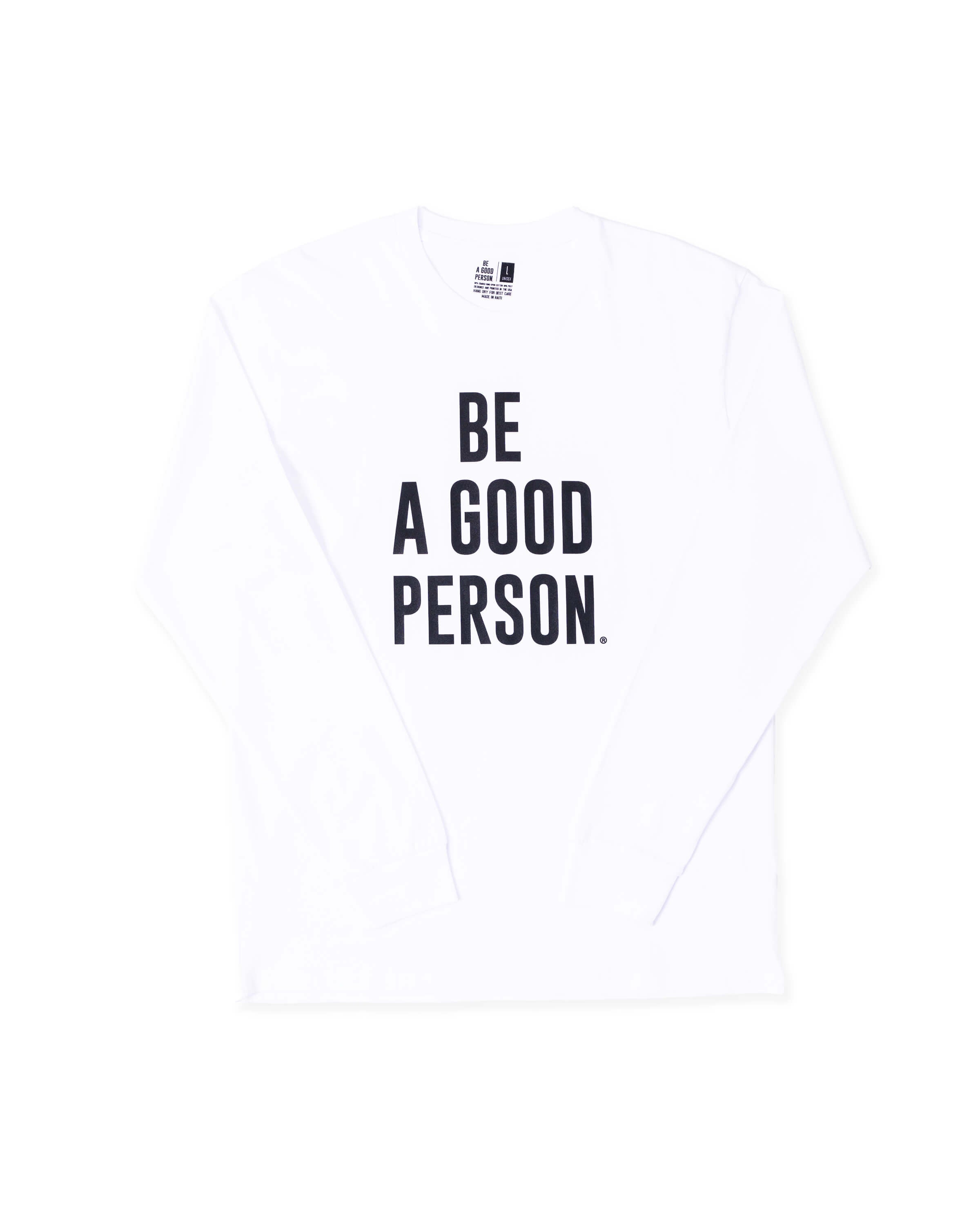 Signature Long Sleeve - White – Be A Good Person