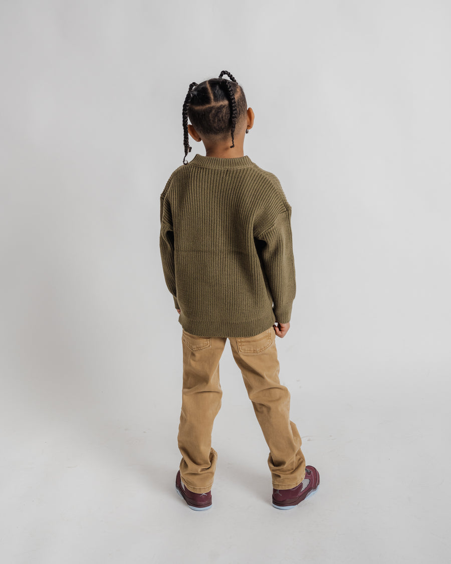 Signature Kids Knit Sweater - Olive