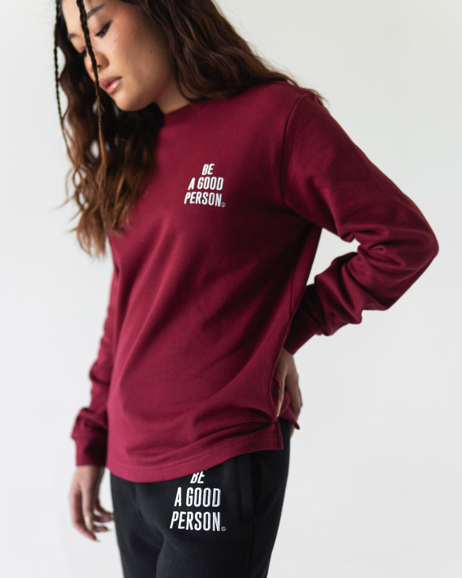 French Terry Long Sleeve - Merlot