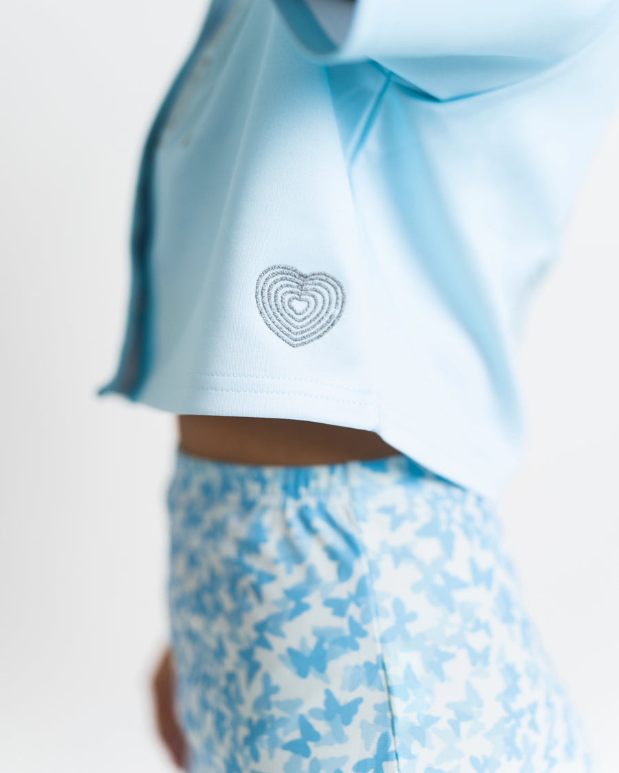 Women's Crop Festival Jersey - Sky