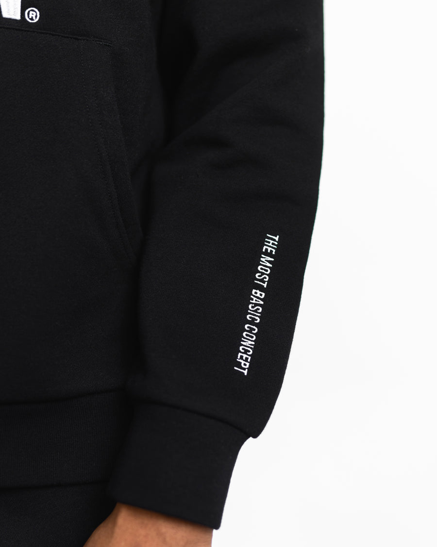 Signature Embroidered Hoodie - Black