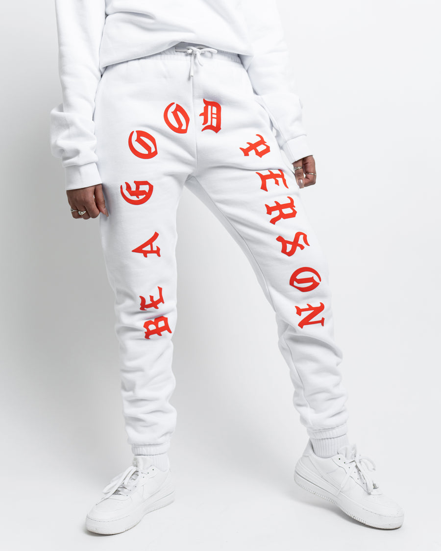 Saint Script Sweatpants - White