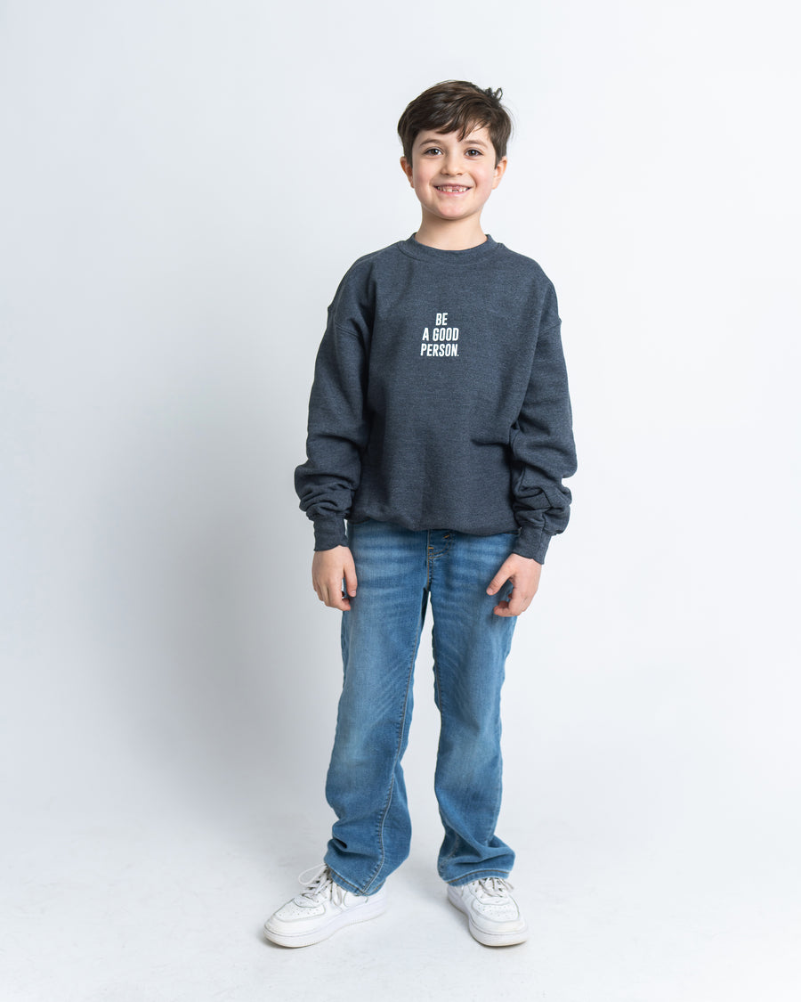 Paper Hearts Kids Crewneck - Dark Heather Grey