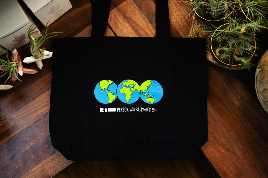 Earth Canvas Tote Bag (Black)