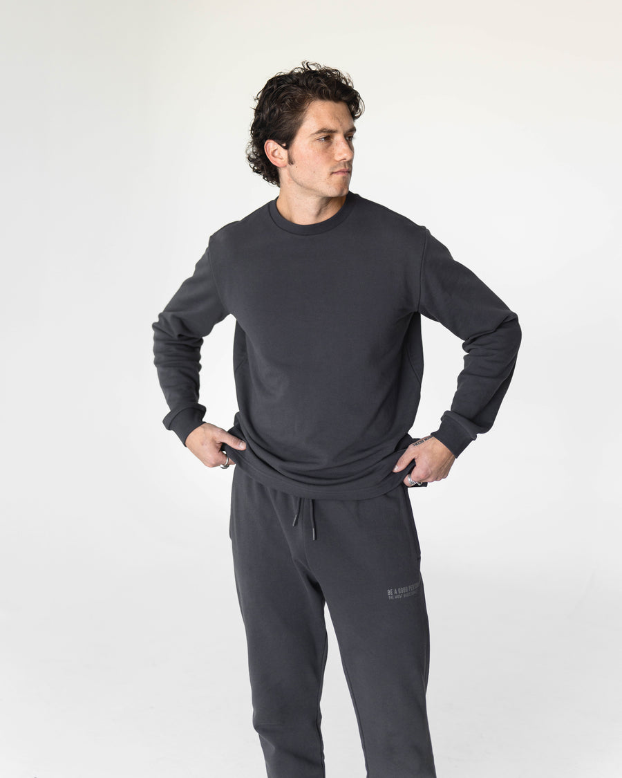 Basic French Terry Sweatpants - Charcoal