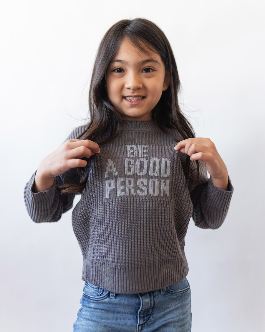 Kids Signature Knit Sweater - Coal