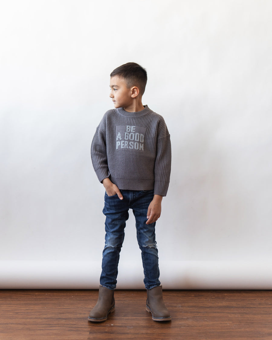 Kids Signature Knit Sweater - Coal