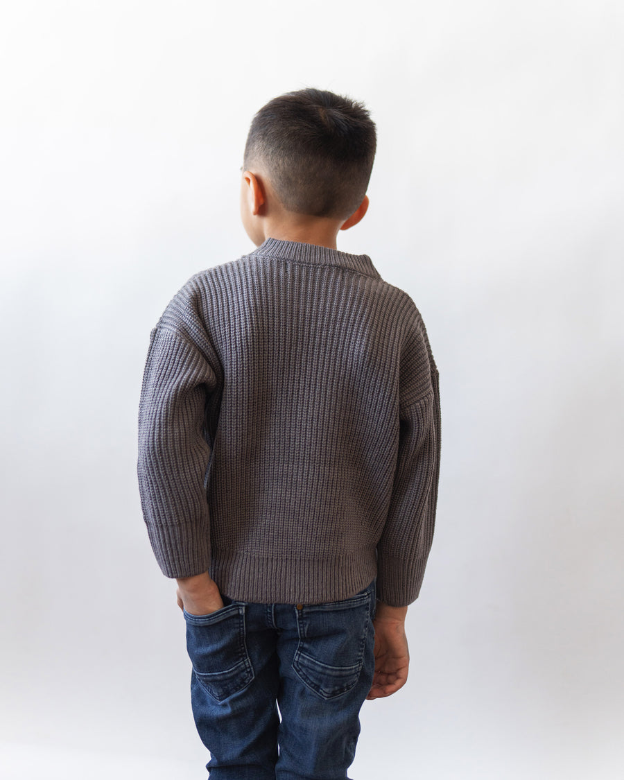 Kids Signature Knit Sweater - Coal