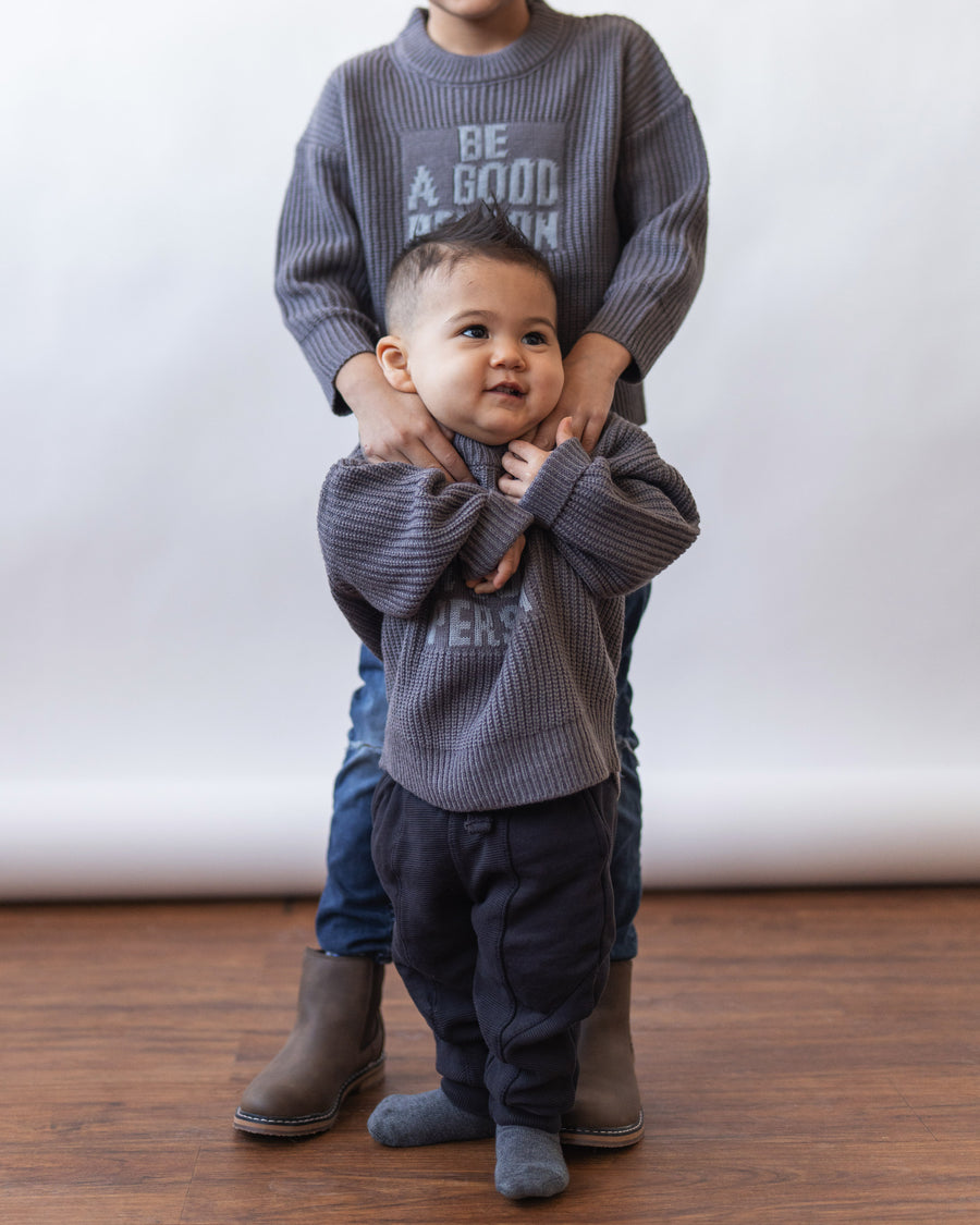 Kids Signature Knit Sweater - Coal
