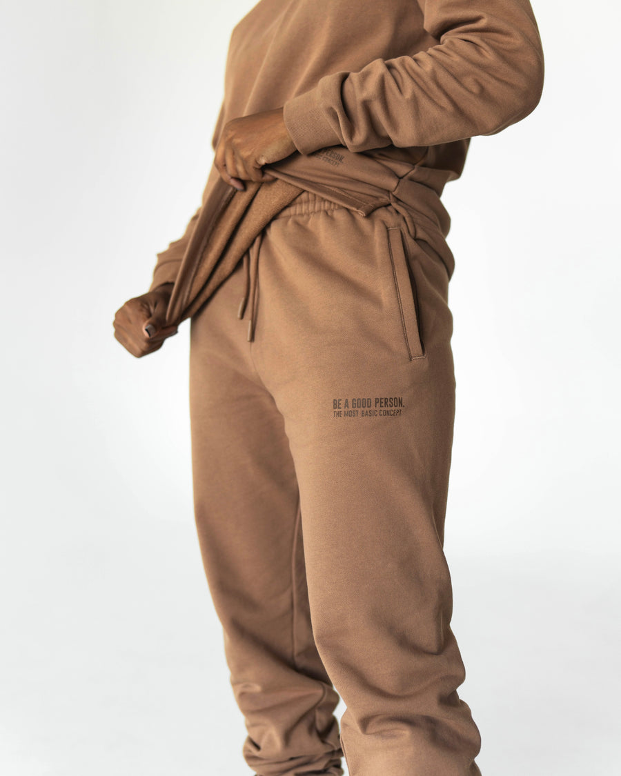 Basic French Terry Sweatpants - Brown Sugar