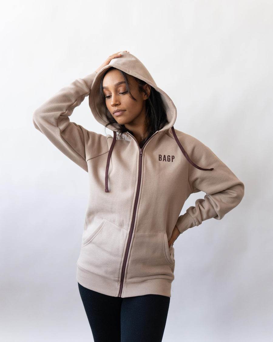 Signature Zip Up Hoodie - Chocolate Milk
