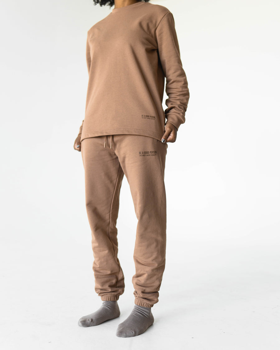 Basic French Terry Sweatpants - Brown Sugar