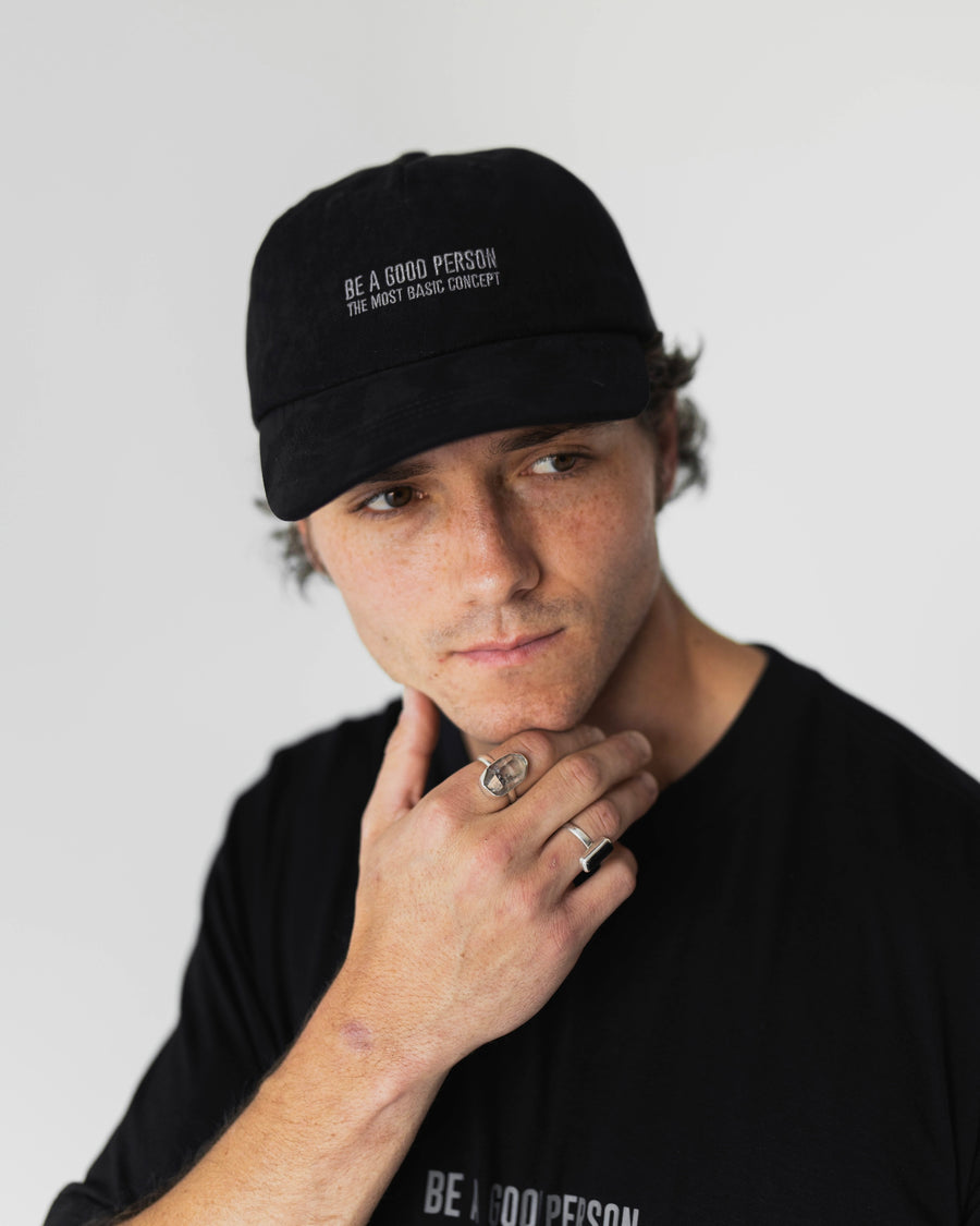 Basic Suede Dad Hat - Black/Charcoal