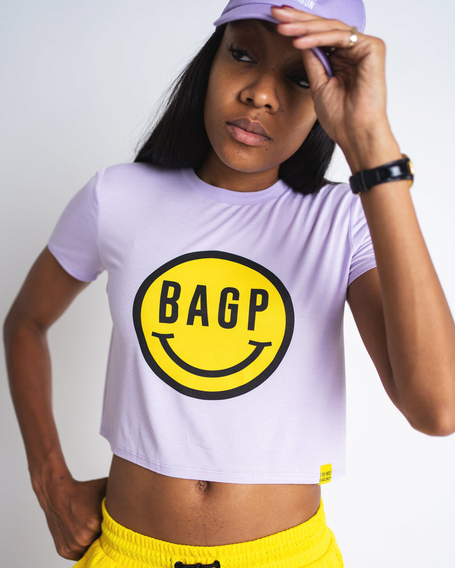 "Don't Worry" Crop Top - Lilac Breeze