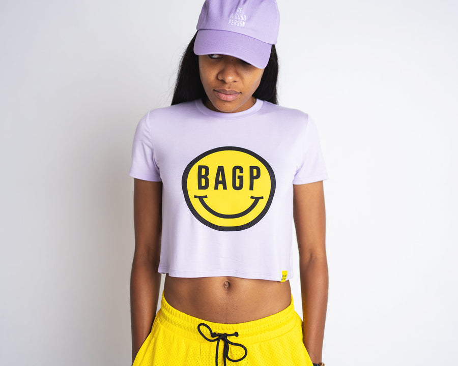 "Don't Worry" Crop Top - Lilac Breeze
