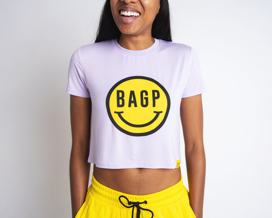 "Don't Worry" Crop Top - Lilac Breeze