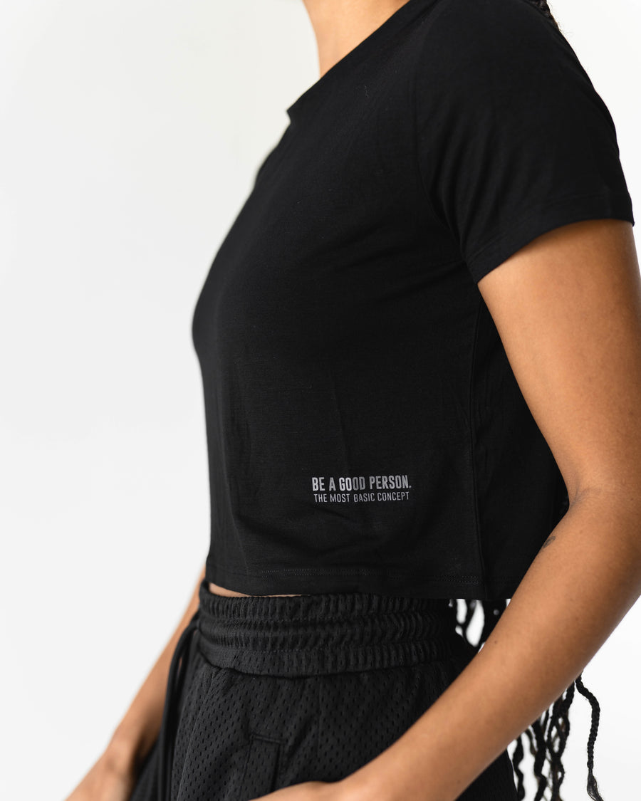 Basic Crop Top-Black/Charcoal